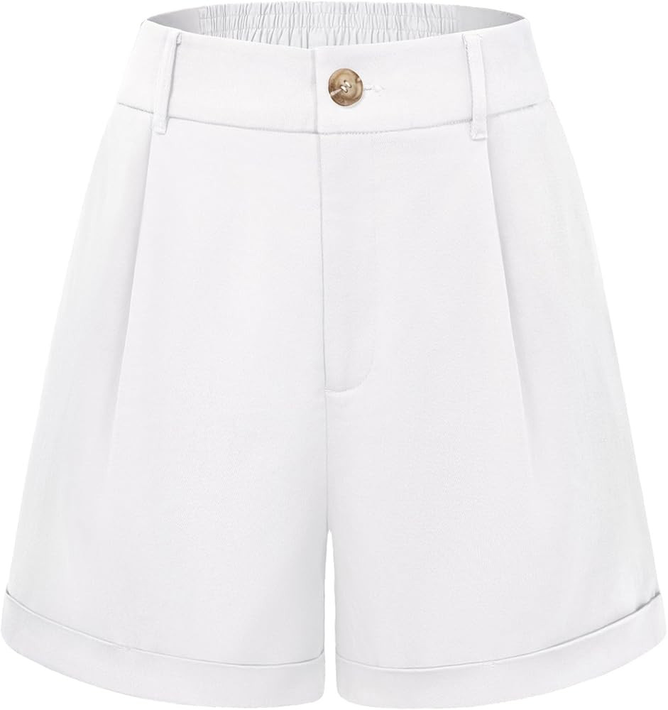 Belle Poque Women Dressy Shorts High Waisted Wide Leg Shorts with Pockets | Amazon (US)
