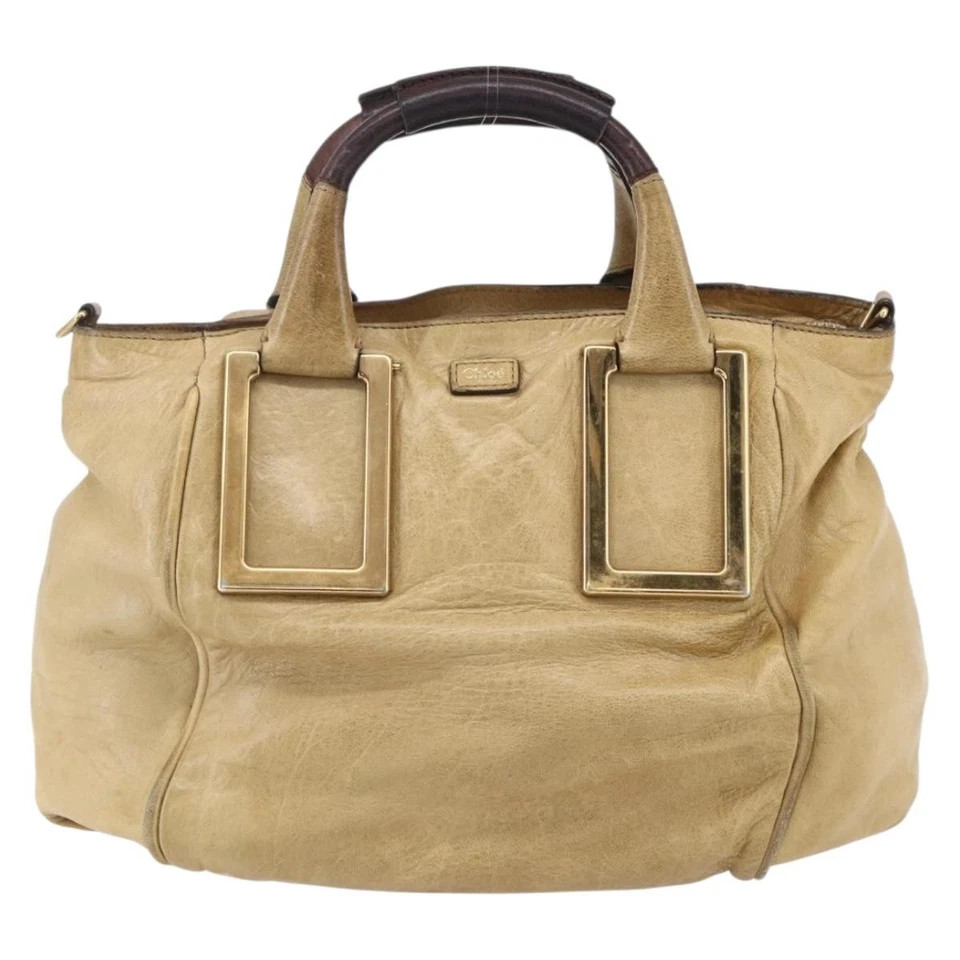 Authenticity GuaranteeChloe Ethel Handbag Leather Beige Leather Handbag Authentic | eBay AU