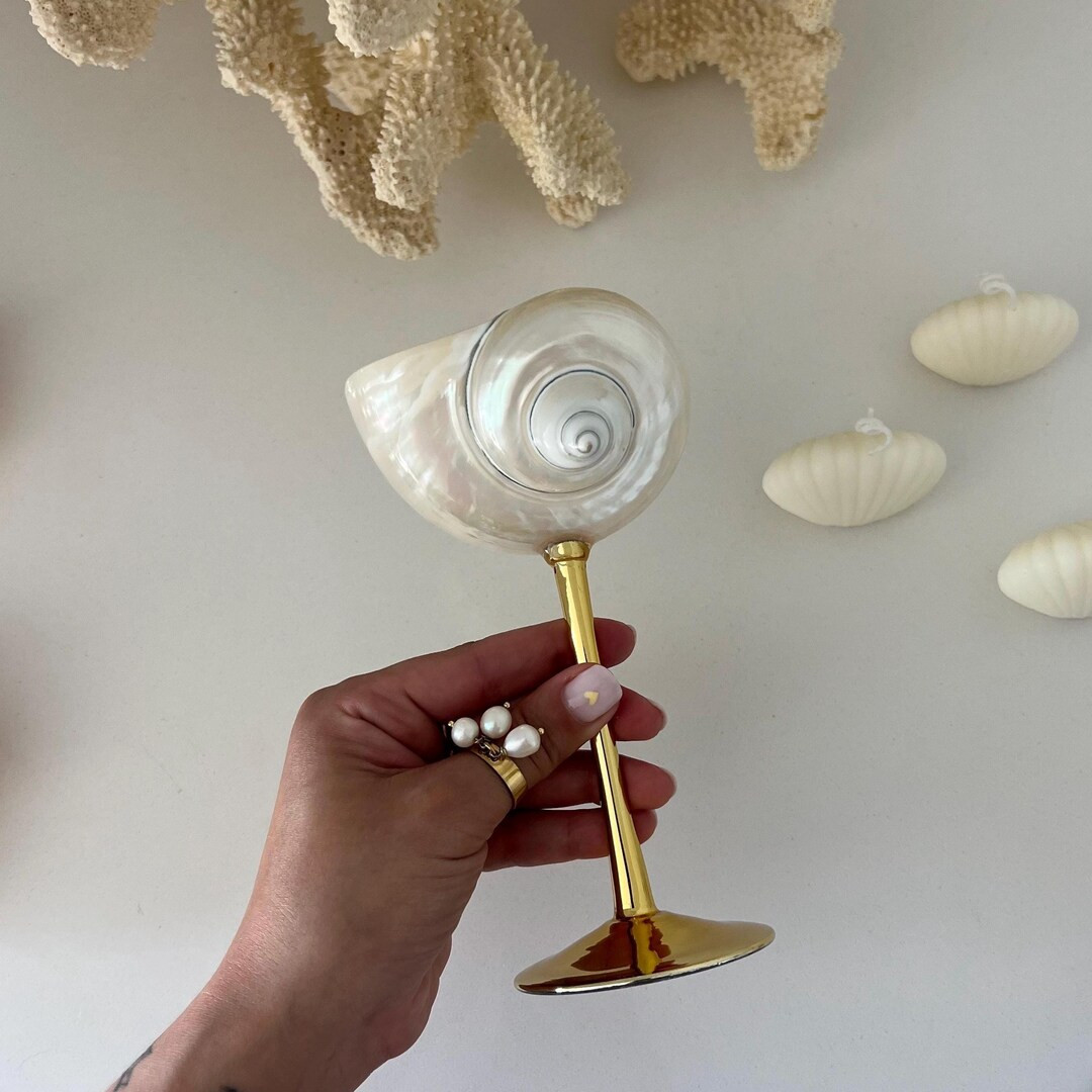 Handmade Seashell Glasses – Elegant Wedding Tableware – Boho Coastal Wine Glasses – Event D... | Etsy (US)