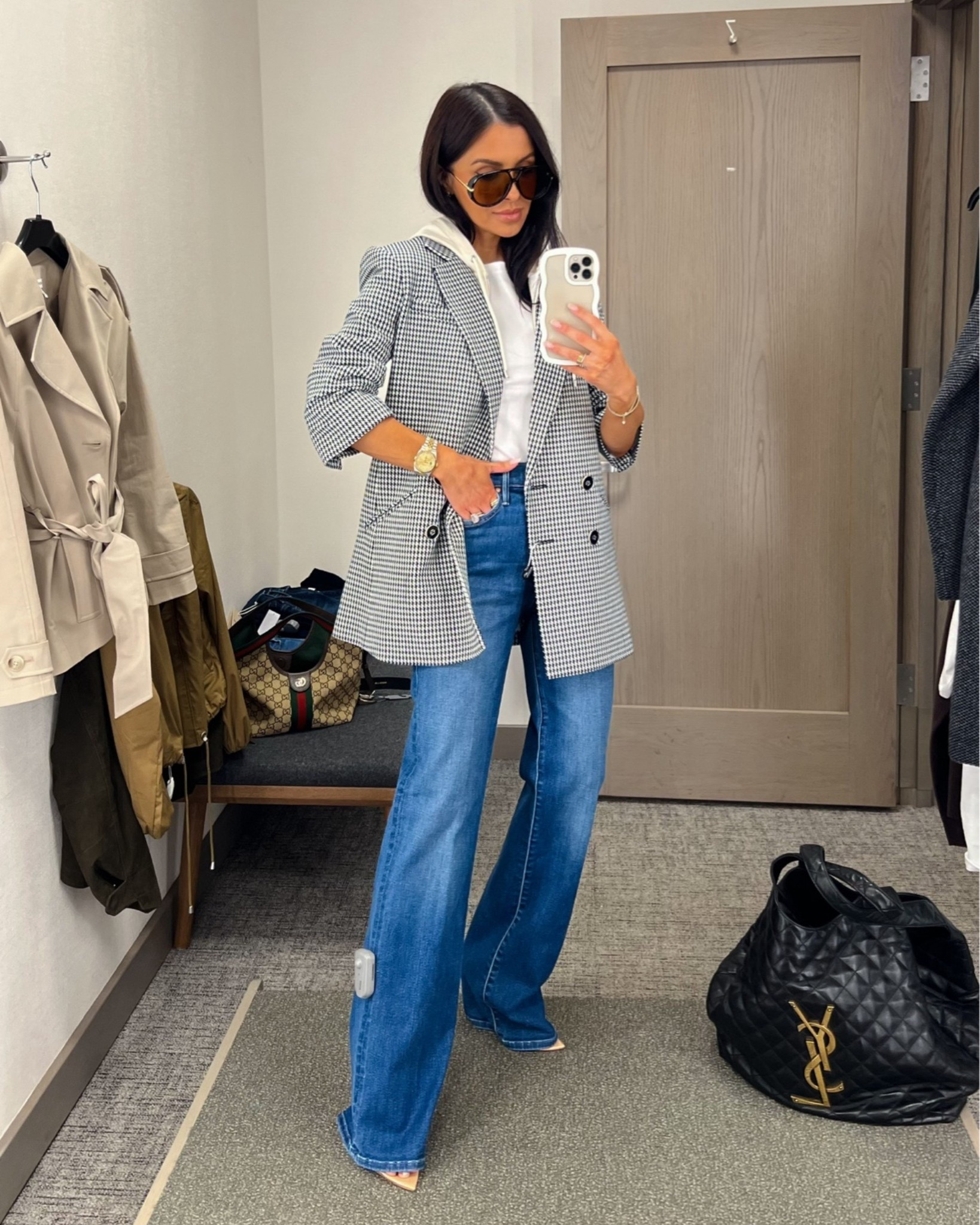 Nordstrom anniversary sale picks I’m buying 
Veronica beard blazer with a hoodie wearing a 0
Mother kick it jeans wearing a 23 (size down)  - my favorite pair from the #NSALE
Nordstrom white tee wearing an xs

#LTKSaleAlert #LTKOver40 #LTKootd
