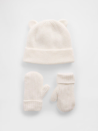 Baby & Toddler CashSoft Bear Beanie & Mittens Set | Gap (US)