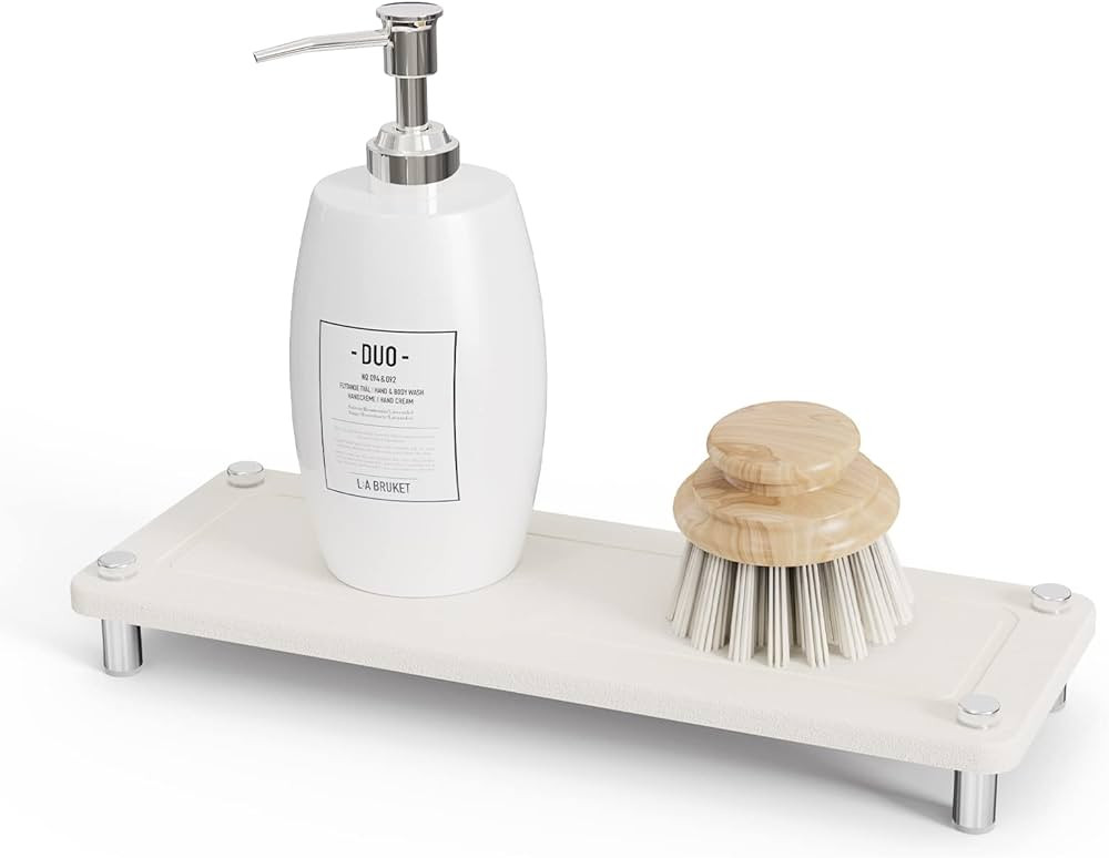Johamoo Fast Drying Stone Sink Tray, Bathroom Instant Dry Sink Organizer, Diatomaceous Earth Wate... | Amazon (US)