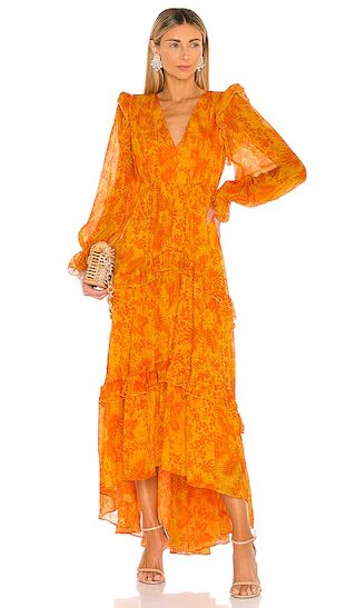 Allegra Gown in Persimmon Jungle | Revolve Clothing (Global)