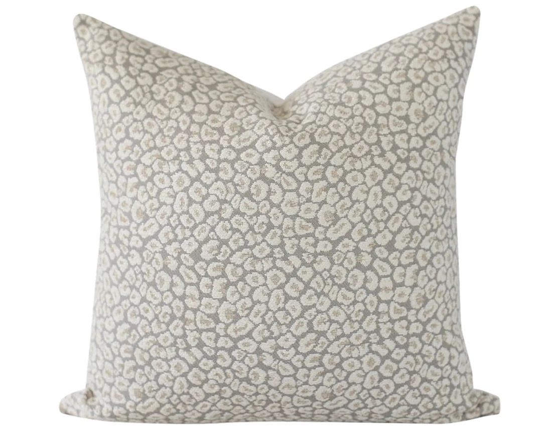 Grey Cheetah Print Pillow Cover Cream, Cheetah Pillow Covers 20x20, Animal Prints Pillow Covers f... | Etsy (US)
