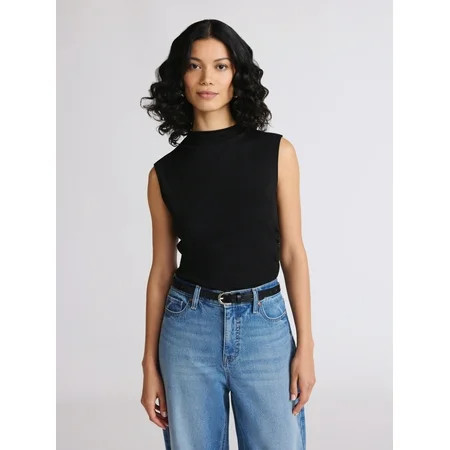 Sofia by Sofia Vergara Women's Mock Neck Ruched Tank Top, Sizes XS-XXXL | Walmart (US)