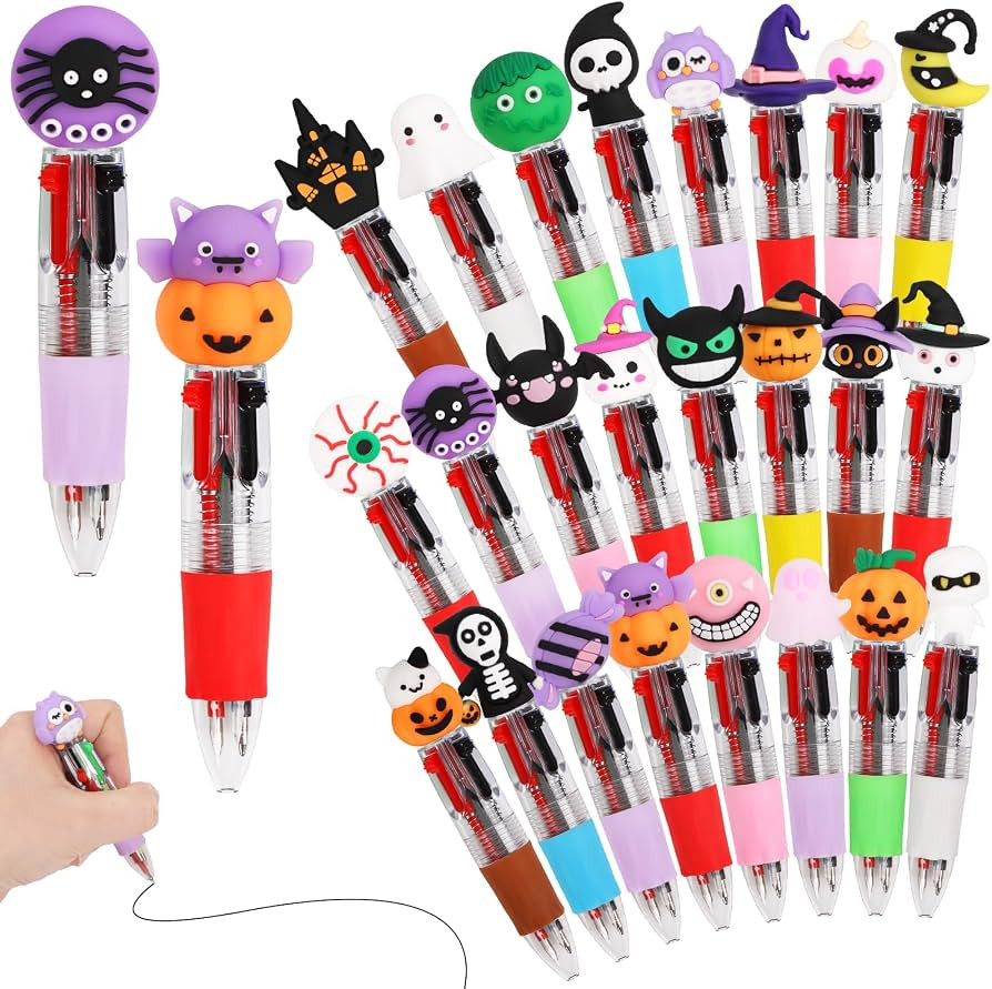 LOKIPA 24 PCS Halloween Fun Pens for kids 4-in-1 Cute Pen for Prizes Gifts | Amazon (US)