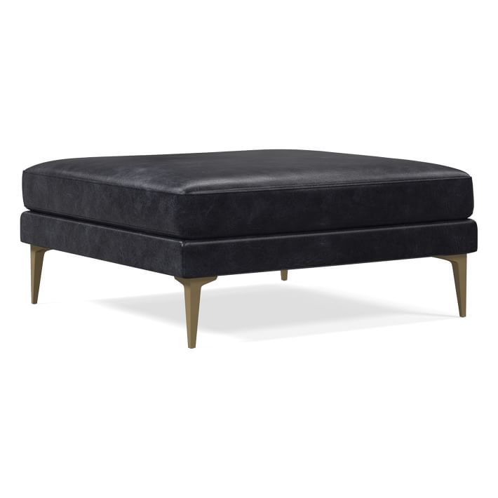 Andes Leather Ottoman | West Elm (US)