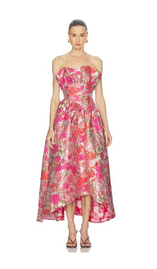 ELLIATT Floralie Strapless Gown in Blush. - size M | Revolve Clothing (Global)