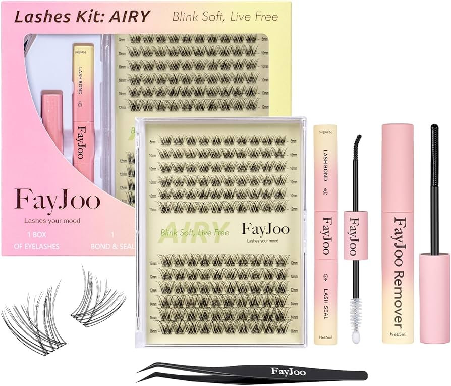 Natural Wispy Soft Lash Clusters Kit, C Curl Individual Lashes 8-16mm, DIY Salon Eyelash Extensio... | Amazon (US)