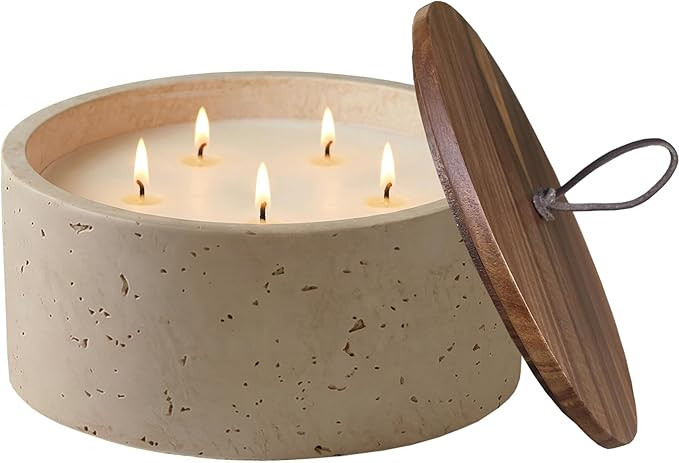 Scented Candle - Sea Salt & Bergamot & Coconut, 42 oz. 5 Wick Large Candle Made with Coconut Oil ... | Amazon (US)