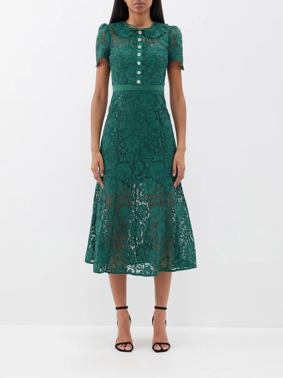 Floral-lace midi dress | Matches (US)