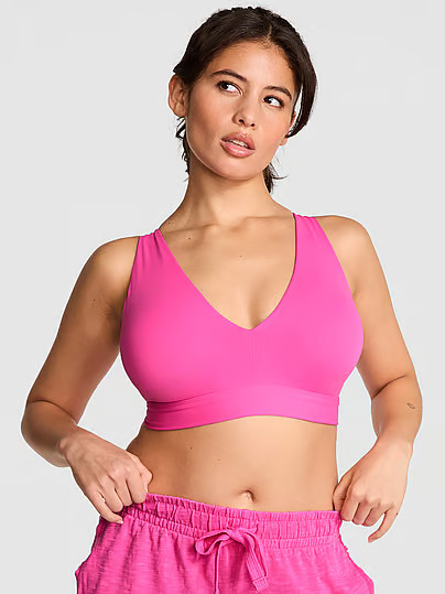 Relay Strappy Plunge Sports Bra, Pink, S - Women's Sport Bras - PINK | Victoria's Secret (US / CA )