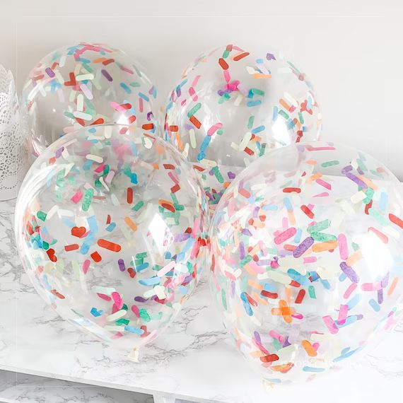 Sprinkles Ice Cream Donut Theme Birthday Party Confetti balloon diy bouquet, Donut Bridalshower p... | Etsy (US)