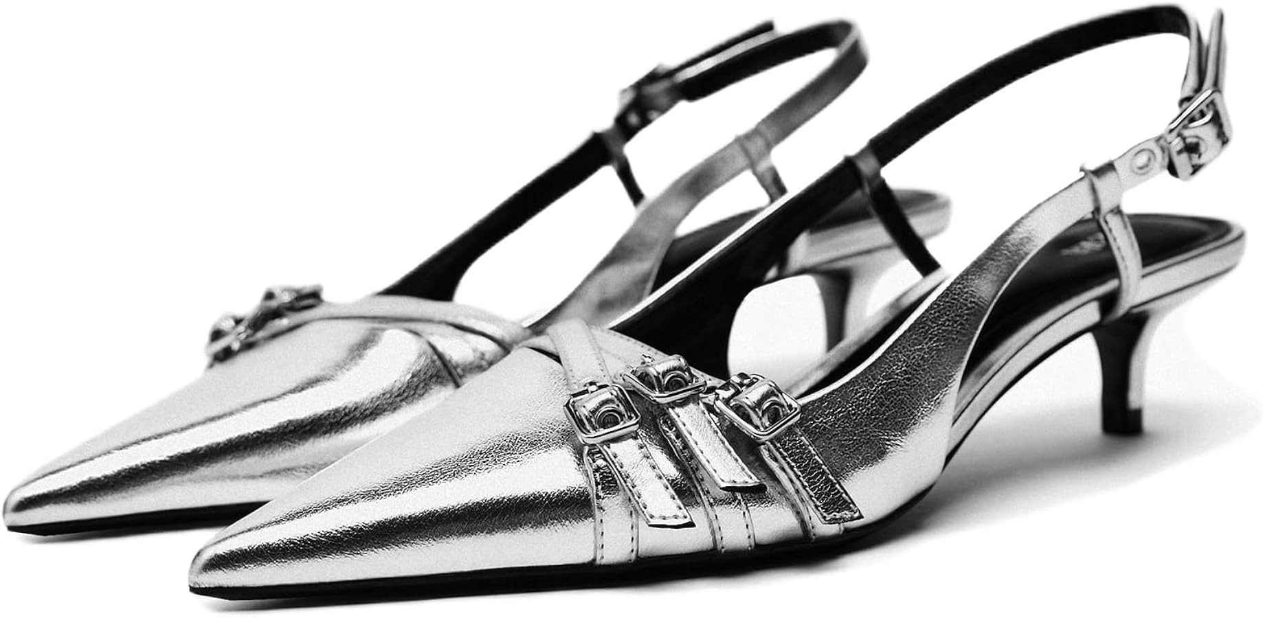 CORNMOOD Slingback Kitten Heels for Women Stiletto Heels Pointed Toe with Buckle Strap Heeled San... | Amazon (US)