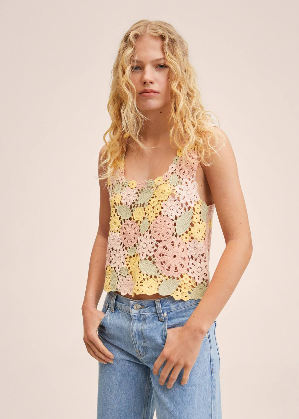 Cotton crochet top | MANGO (US)