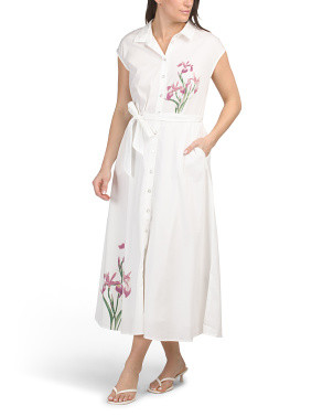 Midi Button Down Faux Embroidery Shirt Dress | Casual Dresses  | Marshalls | Marshalls