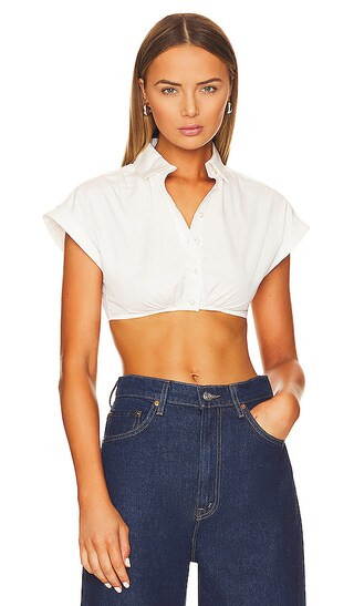 Bryn Crop Top in Bright White | Revolve Clothing (Global)