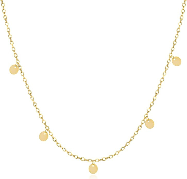 MIDEEO 14K Gold Leaf Pendant Necklaces for Women Dainty Sun Coin Choker Medallion Moon Star Neckl... | Amazon (US)