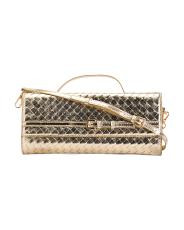 Emerson Woven Clutch With Crossbody Strap And Belted Buckle | TJ Maxx