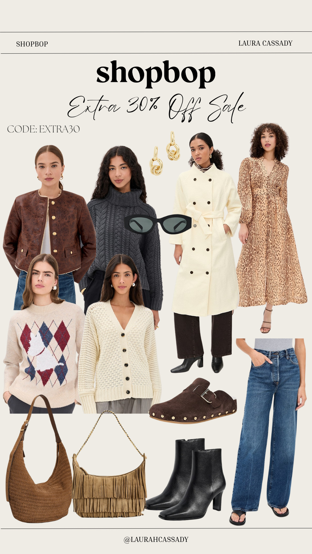 The Shopbop Extra 30% Off Sale is so good right now 🤎✨ Rounded up cozy sweaters, classic coats, denim, boots, and accessories you can wear all winter. Perfect time to grab those timeless pieces while they’re marked down!
Use code: EXTRA30 

 #ShopbopSale #WinterFashion #FallStyle #CozyOutfits #WinterEssentials #WardrobeFavorites #SaleFinds #WinterOOTD #FashionDeals #LTKSale #LTKDeals #LTKFinds #CapsuleWardrobe #ClassicStyle #LTKHoliday #LTKSaleAlert #LTKTall