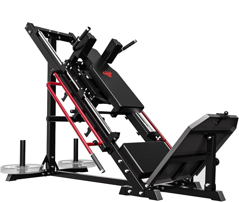 Leg Press Machine Hack Squat Equipment, Lower Body Exercise Machine Combo with Linear Bearing, Le... | Amazon (US)