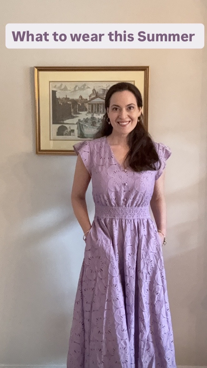 Pack this dress for your Summer vacation or wear to a special event. I like the v-neck style of this lavender dress and am wearing size small (runs true to size).

#LTKTravel #LTKOver40 #LTKSeasonal