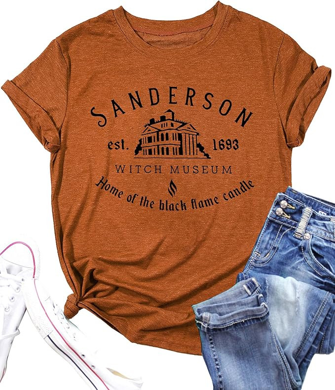Halloween T Shirt Women Sanderson Letter Print Graphic T-Shirt Hocus Pocus Tees Tops | Amazon (US)