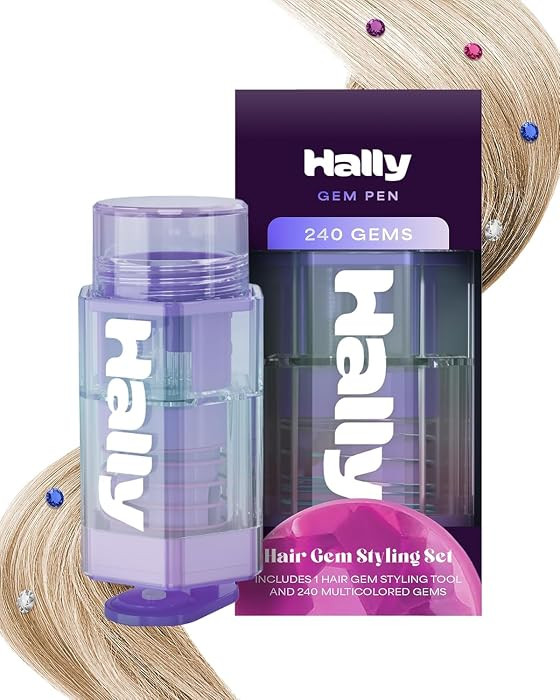 Hally Hair Gem Pen, 240 Stick-On Hair Gems with Stamper Tool, Easy to Apply and Remove, Hair Acce... | Amazon (US)