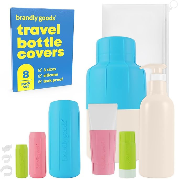 Multi-Size Silicone Bottle Covers for Traveling Essentials– Leak-Proof Stretchable Sleeves & Sa... | Amazon (US)