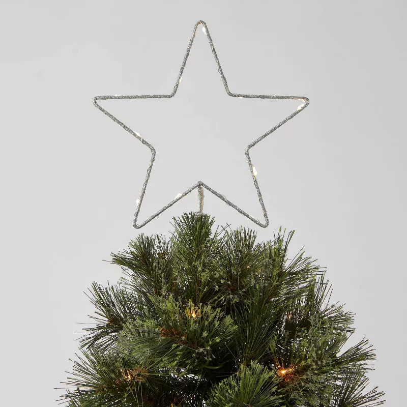10in LED Lit Dewdrop Glitter Metal Open Star Tree Topper - Wondershop™ | Target