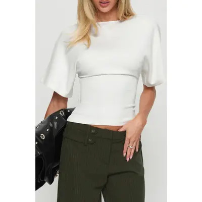 Princess Polly Arazia Crop Dolman Sleeve Knit Top in White at Nordstrom, Size 10 | Nordstrom