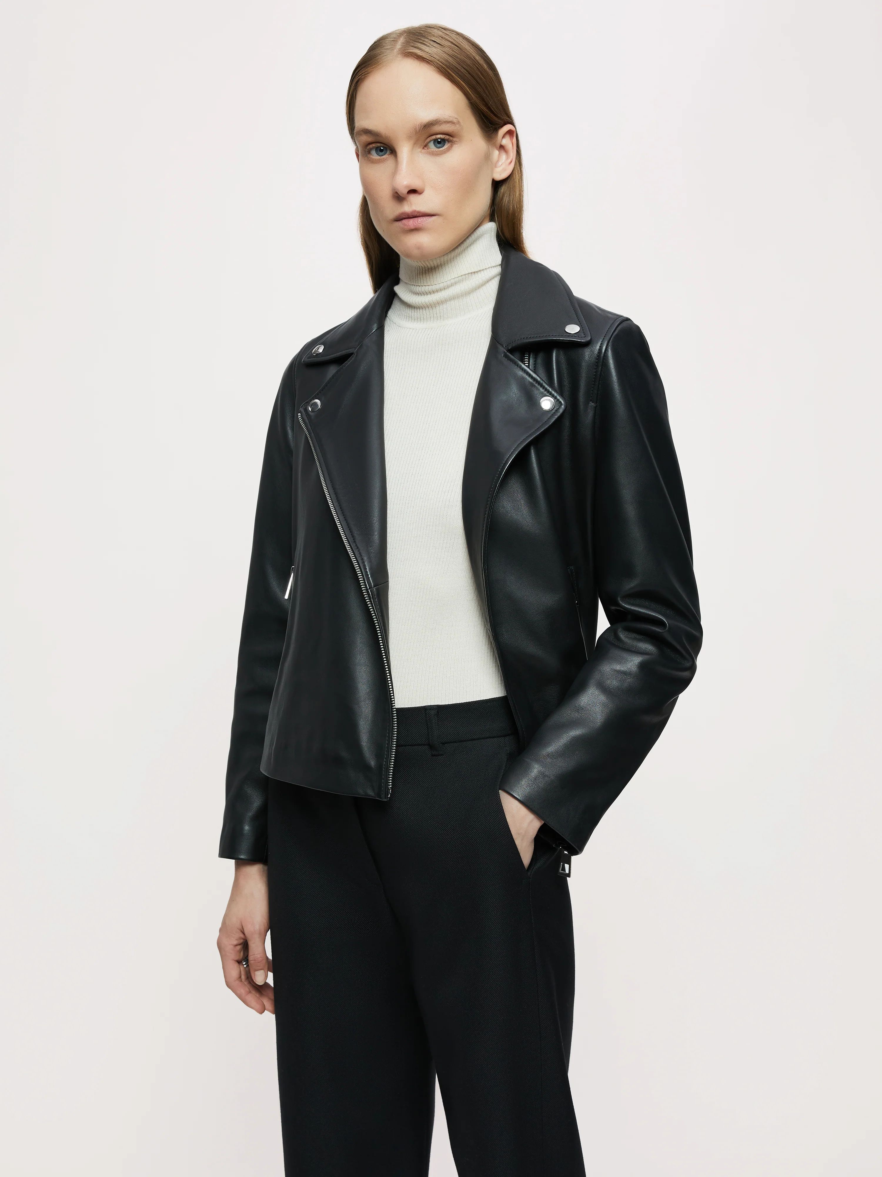 Quinn Leather Biker | Black | Jigsaw (UK)