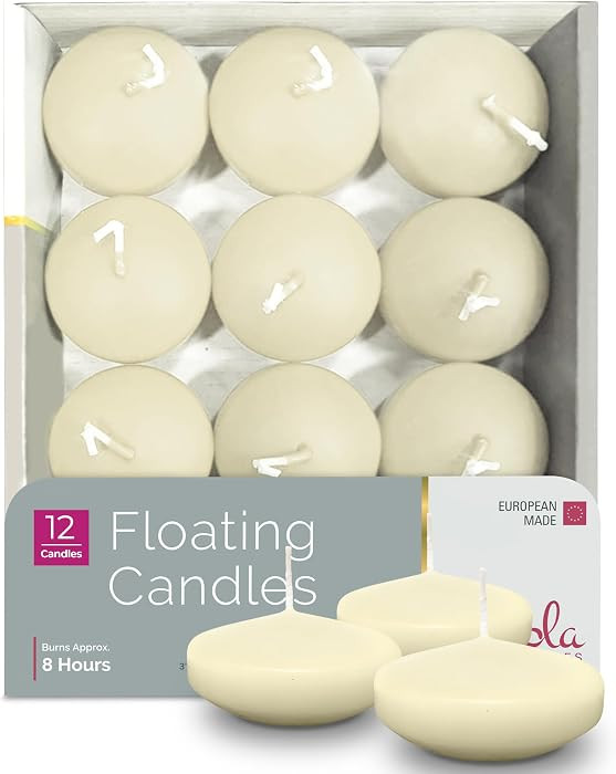 Hyoola Premium Ivory Floating Candles 3 Inch - 8 Hour - 12 Pack - European Made | Amazon (US)