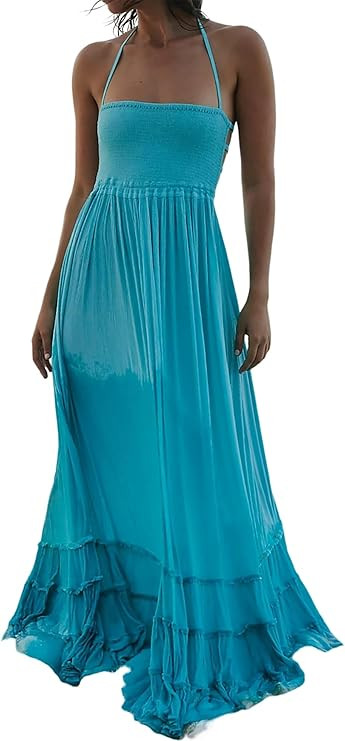 R.Vivimos Womens Summer Boho Sexy Backless Long Dresses | Amazon (US)