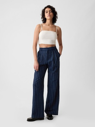 365 High Rise Linen-Cotton Trousers | Gap (US)