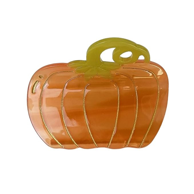 Pumpkin Hair Clips,Cellulose Acetate Hair Clips,Small Claw Clips for Girl,Hair Accessories,Orange | Amazon (US)