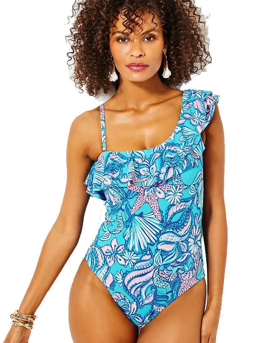 Caelum Ruffle One Piece Swimsuit | Splash of Pink - A Lilly Pulitzer Store