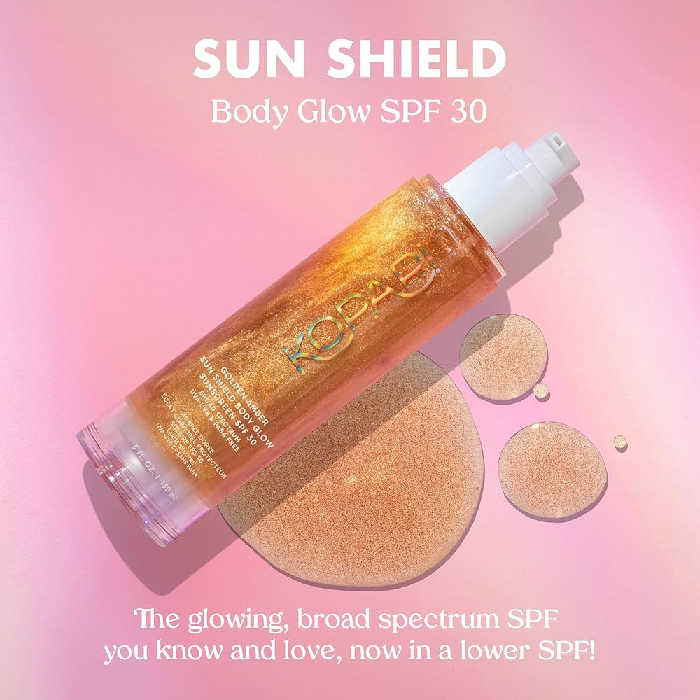 Kopari Sun Shield Body Glow - SPF 30 UV Protection Sheer Sunscreen Golden Amber - Sweat and Water... | Amazon (US)