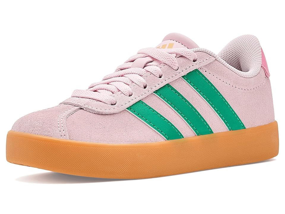 adidas Kids VL Court 3.0 Shoes (Little Kid/Big Kid) Kid's Shoes Clear Pink/Court Green/Gum: 6.5 Big Kid M, Suede | Zappos.com