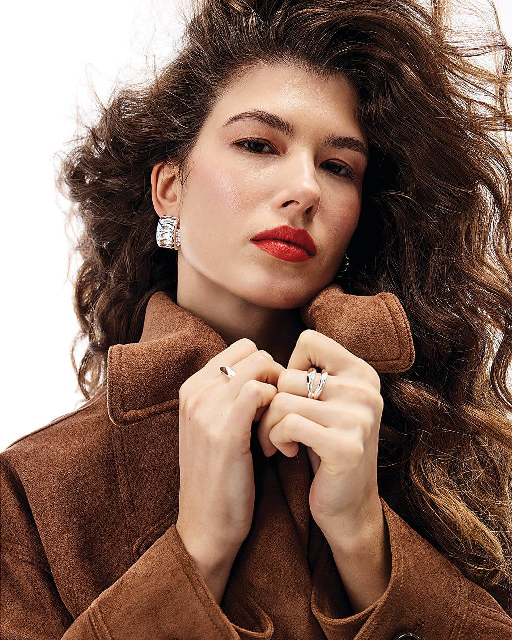 Brown Faux Suede Dropped Bomber Jacket | River Island UK & IE