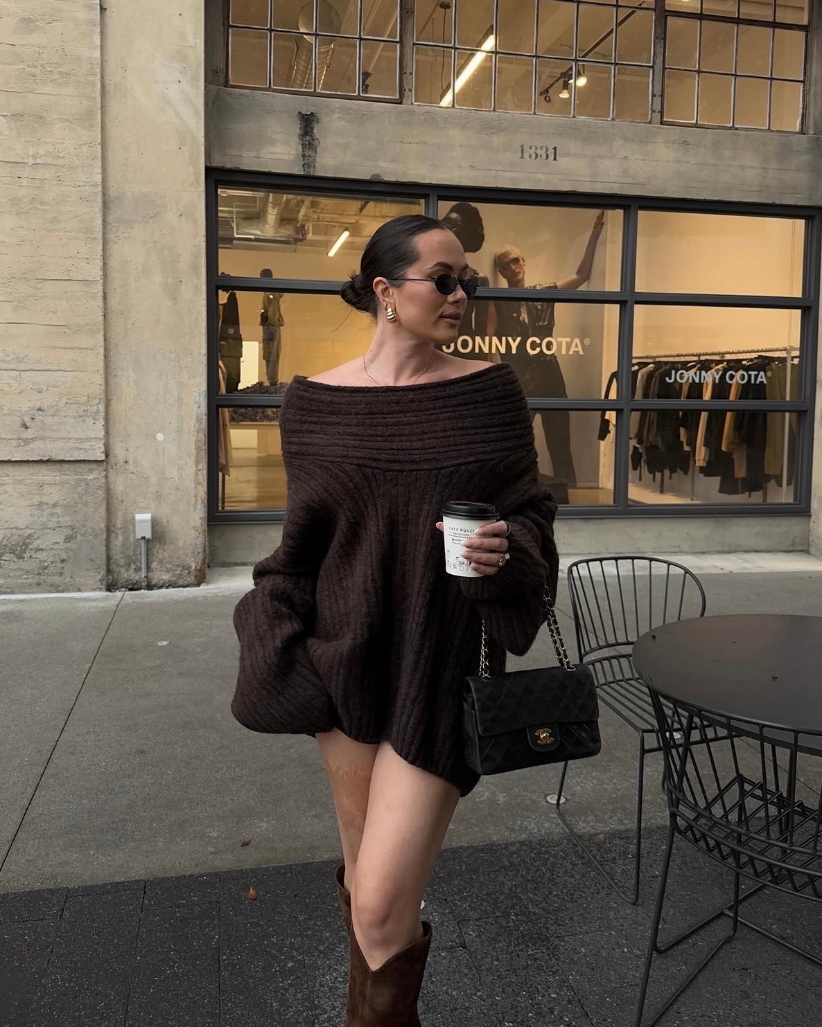 Chic sweater dress and boots outfit for fall - loving anything chocolate brown this season!

#LTKSeasonal #LTKootd