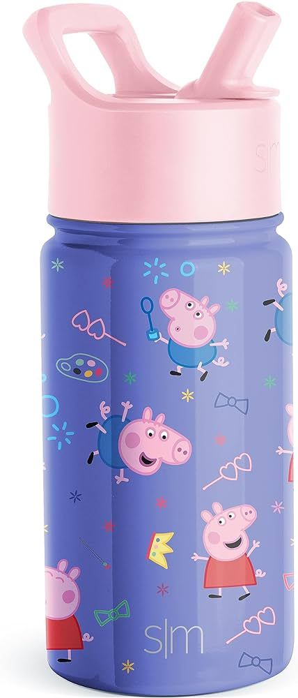 Simple Modern Peppa Pig Kids Water Bottle with Straw Lid | Reusable Insulated Stainless Steel Cup... | Amazon (US)