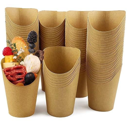 CAMKYDE 100 Pcs French Fries Holder, 12oz Disposable Paper French Fry Cups Charcuterie Cups for a... | Amazon (US)