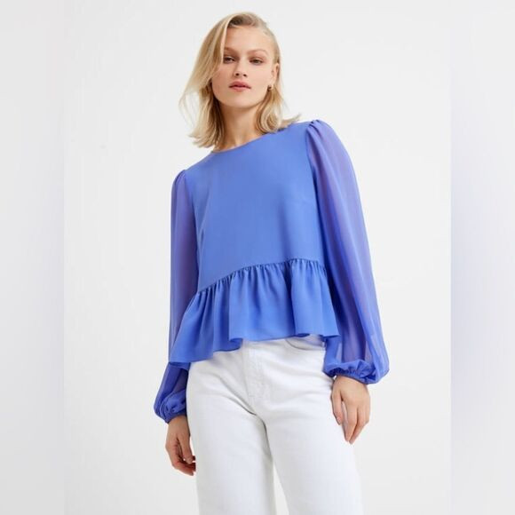 French Connection Crepe Light Georgette Peplum Top | Poshmark