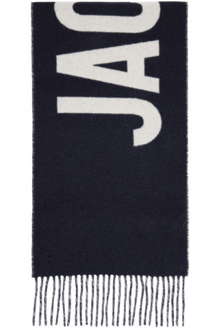 Jacquemus - Navy & White Le Papier 'L'Echarpe Jacquemus' Scarf | SSENSE