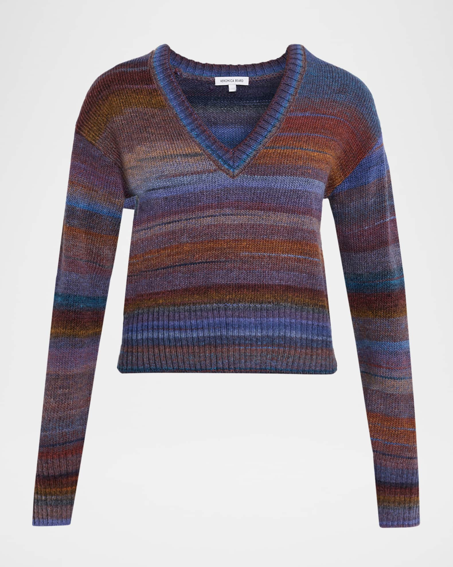 Diora Stripe V-Neck Sweater | Neiman Marcus