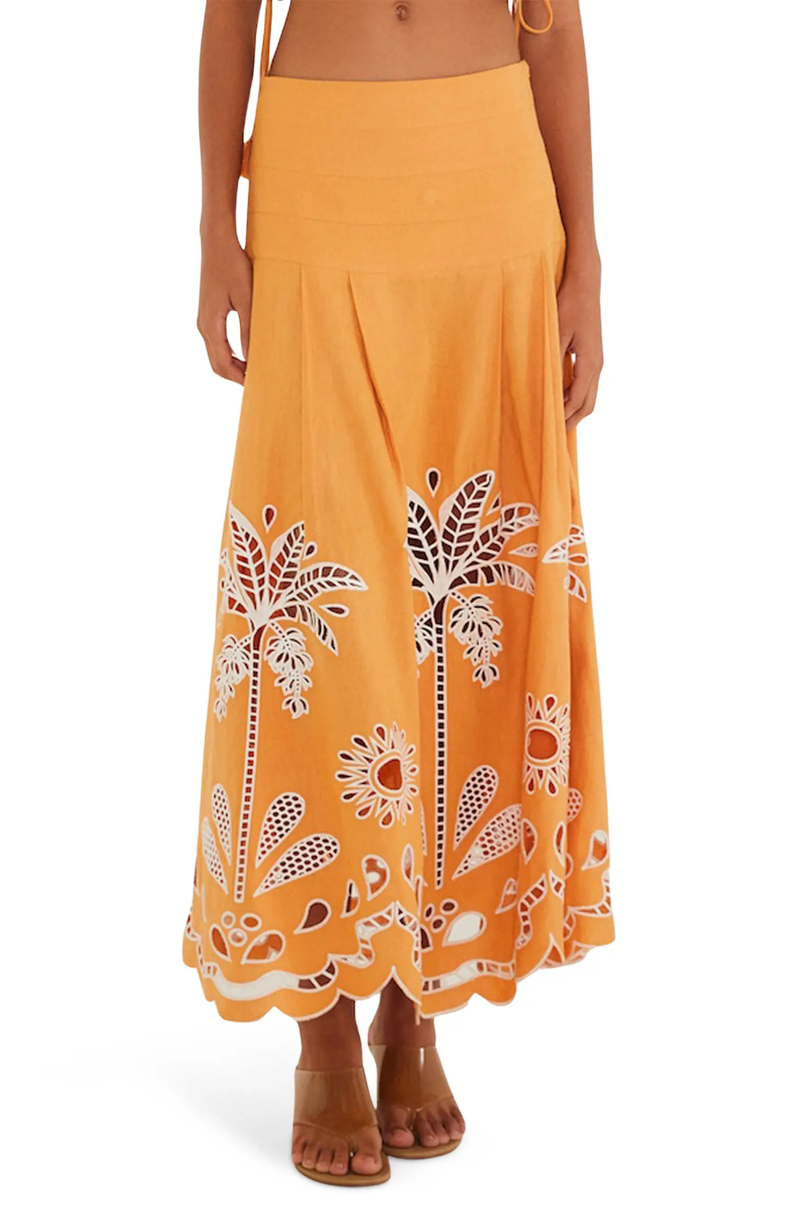 Tropi Embroidered Eyelet Cover-Up Maxi Skirt | Nordstrom