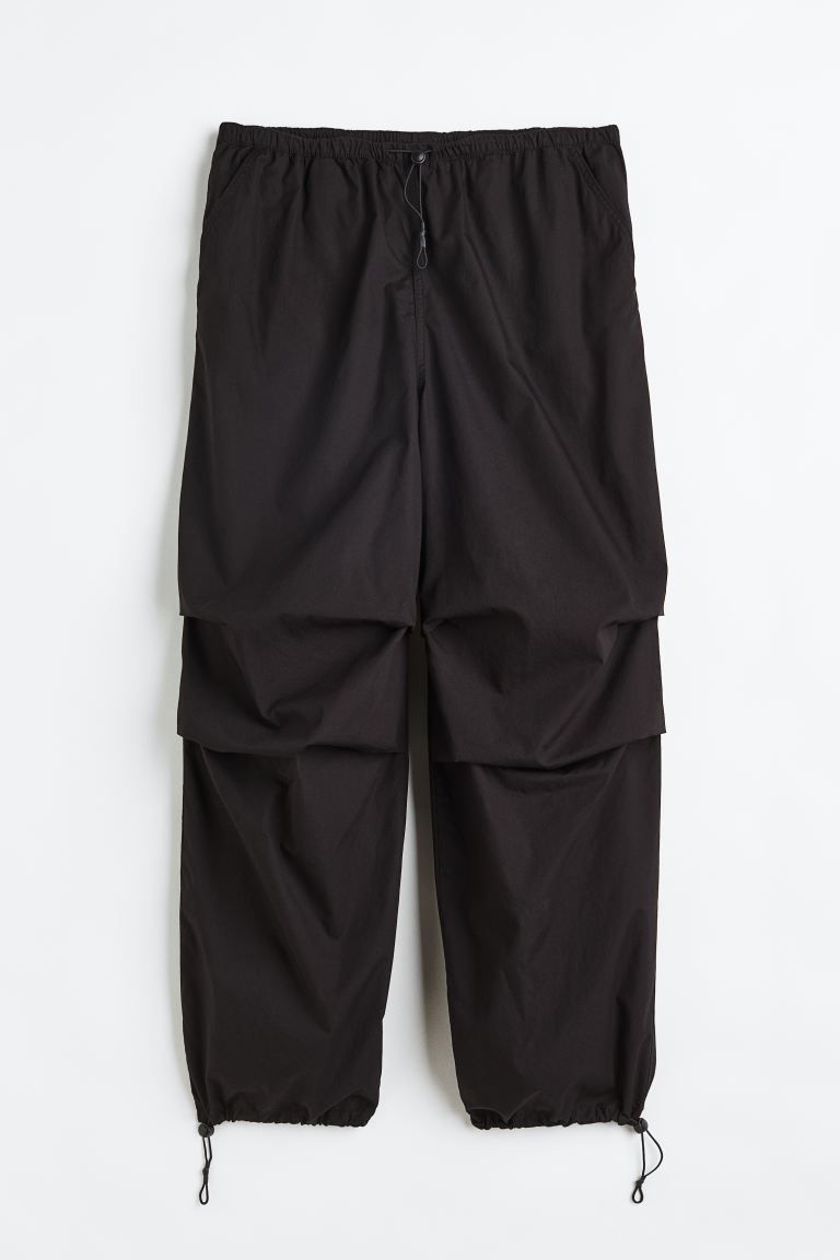 Parachute Pants - Regular waist - Long - Black - Ladies | H&M US | H&M (US + CA)