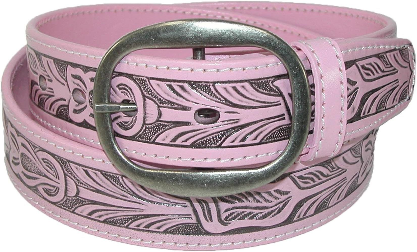 CTM® Leather Western Embossed Belt with Removable Buckle | Amazon (US)
