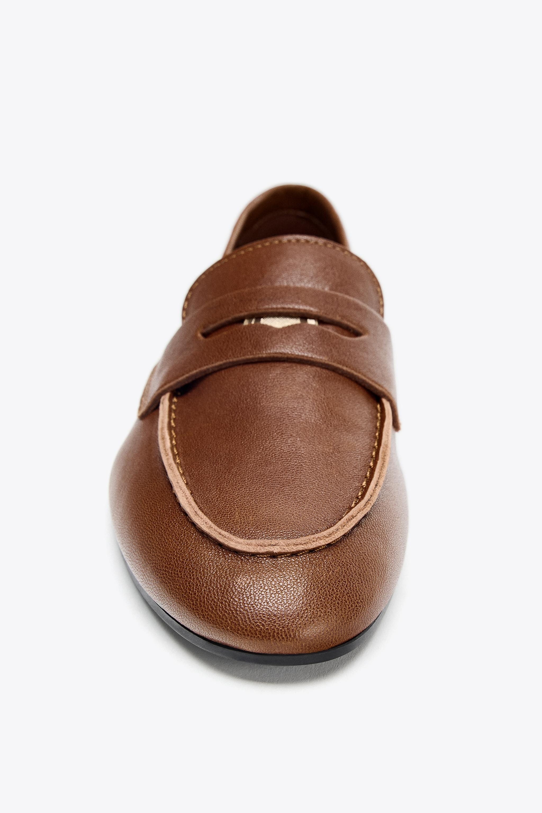 LEATHER PENNY LOAFERS | Zara US